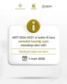 Məktəblərdə Metodist kimi fəaliyyət göstərmək istəyənlərin nəzərinə! - Müsabiqə