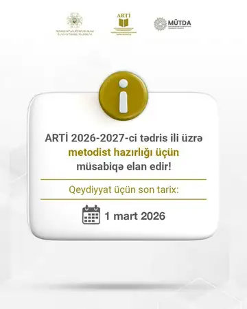 Məktəblərdə Metodist kimi fəaliyyət göstərmək istəyənlərin nəzərinə! - Müsabiqə